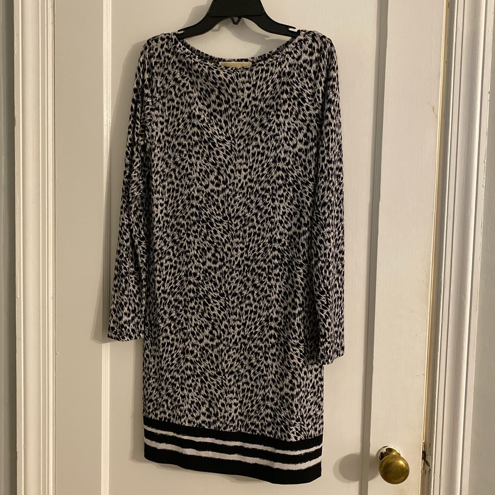 MICHAEL Michael Kors Blk/Wht Animal Print Dress